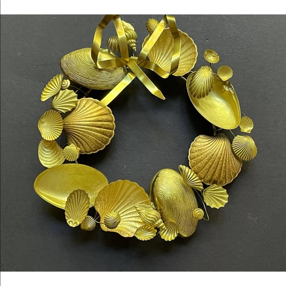 Dresden Other - Dresden Vintage Brass shell wreath RARE 12”